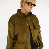 The Pari Jacket in Olive Corduroy