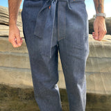 The Una Paperbag Pant in Navy